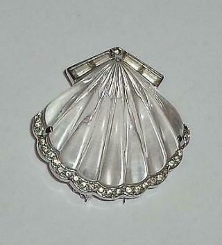 1949 Crown Trifari Moonshell Jelly Belly Sea Shell Fur Pin Clip Alfred Philippe