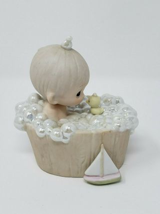 A Tub Full Of Love Precious Moments 104817 Figurine Of Boy In Bubble Bath