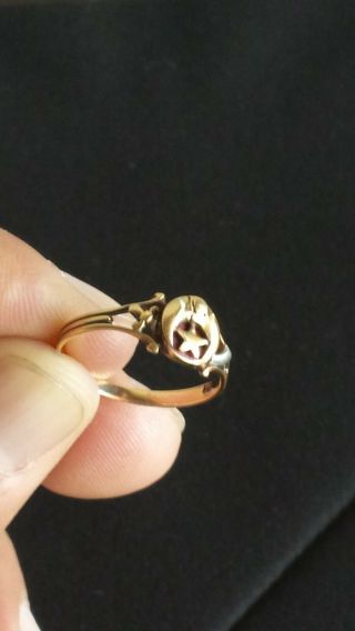 Vintage Masonic Shriner 14 Karat Solid Gold Pinky Ring Size 7