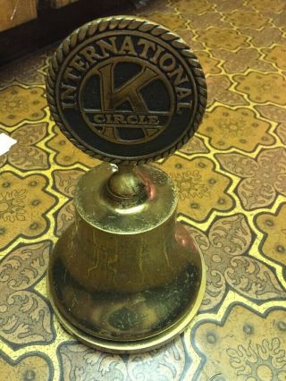Vintage Kiwanis International Club Brass Bell By The Bronze Craft Foundry 1968