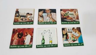 Collectible Vintage Perrier Wooden Coasters Bubble Up Your Life Set Of Six 6