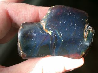Blue Amber Fossil Gemstone Top Quality Piece Large 33 Grams