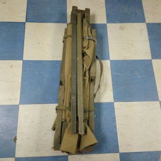 Wwii Era Canvas And Wood Folding Us Army Cot