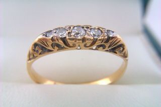 18ct Gold Platinum & Diamond Victorian Gypsy Ring Circa 1892
