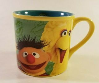 Sesame Street Cookie Monster Big Bird Ernie Coffee Mug Tea Cup Yellow 14 Ounces