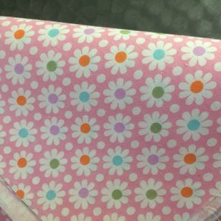 Vtg Fabric 70s Mod Flower Power Pink Daisy Retro Groovy 36 " Wx6.  5yd L Craft Sew
