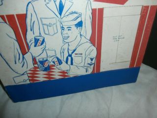 Vintage Pepsi Cardboard Stand Up Sign Help Our Servicemen Overseas 3
