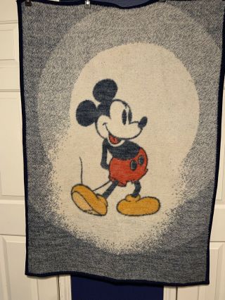 Biederlack Vintage Reversible Mickey Mouse Throw Blanket 53”x38”