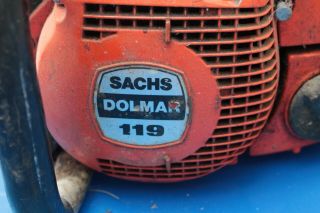 Vintage Sachs Dolmar 119 Chainsaw Chain Saw No Bar Western Germany 2