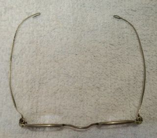 Antique CIVIL WAR Era Silver?? Eyeglasses/Specs & Metal Case.  Unique Glasses 2