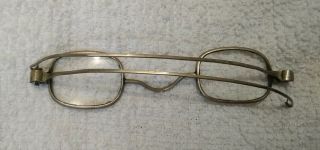 Antique CIVIL WAR Era Silver?? Eyeglasses/Specs & Metal Case.  Unique Glasses 3