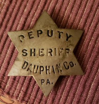 Obsolete & Early Deputy Sheriff Badge Dauphin County Pa Harrisburg