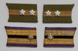 Ww2? Imperial Japanese Navy Patch Insignia Collar Tabs Purple Compass Rose Tabs