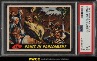 1962 Topps Mars Attacks Panic In Parliament 16 Psa 5 Ex (pwcc)