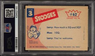 1959 Fleer The 3 Stooges Curly,  You ' ve Just Been Elected 62 PSA 7 NRMT (PWCC) 2