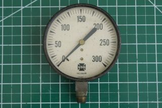 U.  S.  Gauge Vintage 10949 - 1 0 - 300 Psi Pressure Gauge 3.  5” Dial Usg 1/4” Npt