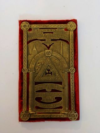 Knights Templar 1886 Grand Chapter Royal Arch Masons Of Dc 26th Convocation Gold