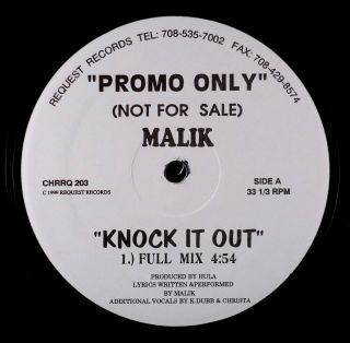 Malik - Knock It Out 12 " Rare G - Funk Rap Promo 