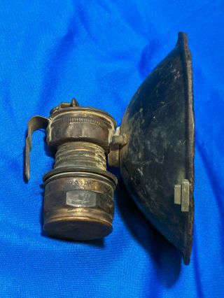 Guys Dropper LARGE Reflector Brass Miner ' s Light Carbide Lamp Lantern VTG 3