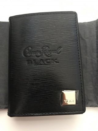 Crown Royal Black Logo Tumi Bordeaux Gusseted Card Case (no Id) Black