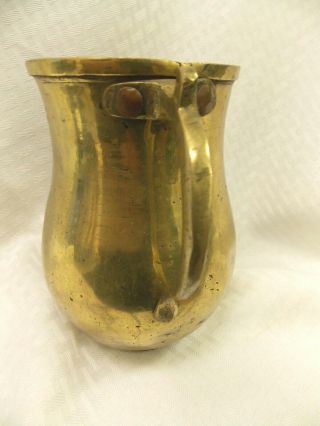 Antique Hand Forged Large Copper Brass Tankard Mug 3
