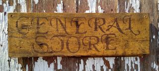 Old early Primitive antique farm chippy Barn wood cabin GENERAL STORE sign 2