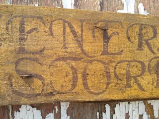 Old early Primitive antique farm chippy Barn wood cabin GENERAL STORE sign 3