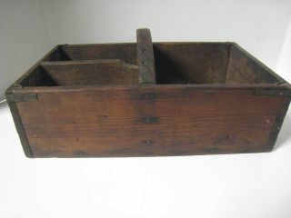 Old Antique Primitive Wood/wooden Divided Tote Caddy 13 " X 8 "