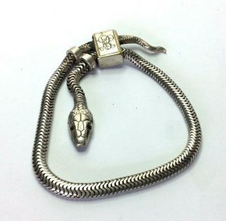 Antique Snake Bracelet Victorian Silver Plated Adjustable 1881