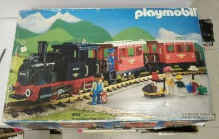 Vintage Playmobil Railroad Passenger Train Set 4002 1987 - Germany