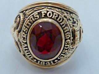 Fordham University 10k Gold 1960 Class Ring,  Ram 