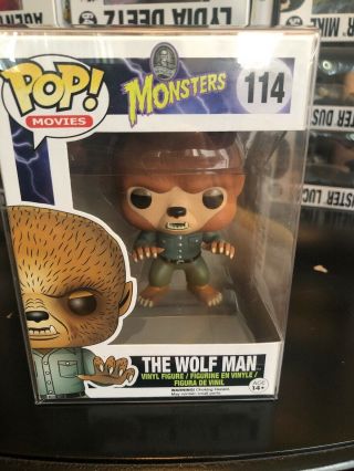 Funko Pop Movies: Universal Monsters Wolfman 114 (vaulted) W/ Pop Protector