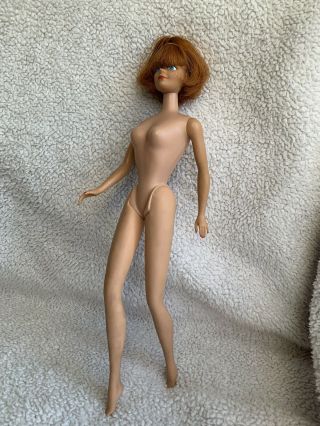 Vintage 1958 Barbie Doll Redhead Freckles Bendable Leg Japan Red Hair Holes Feet