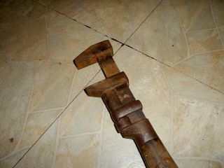Antique STILLSON Adjustable Pipe Wrench w/ WOOD HANDLE Vintage 12 