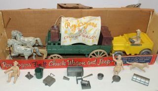 Vintage Roy Rogers Fix - It Chuck Wagon & Jeep Diy Ideal Display Box Plastic Car