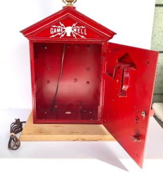 Antique Vintage Gamewell Fire Alarm Station Pull Box Lamp 3