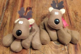 Hallmark Rodney The Reindeer Plush Beanbag Set Of 2