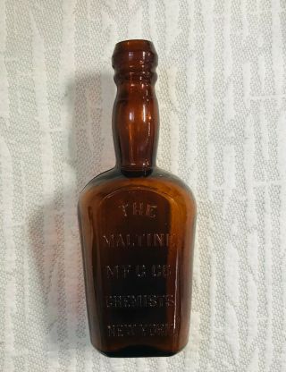 Circa 1880’s Maltine Mfg Co Bottle - Dark Amber