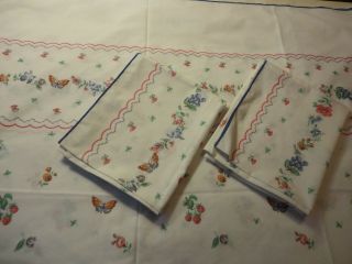 Vintage Cannon Twin Size Percale Top Sheet & 2 Pillowcases Floral Print