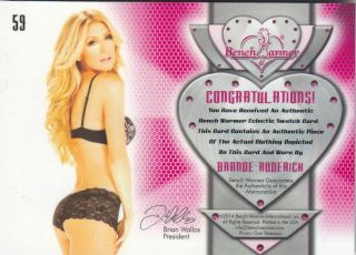 2019 BENCHWARMER 25 YEARS SECOND SERIES BRANDE RODERICK ECLECTIC SWATCH CARD /5 2