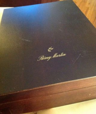 Remy Martin Crystal Short Flutes/glasses W Logo In Wood Box Set Of 6 Vintage