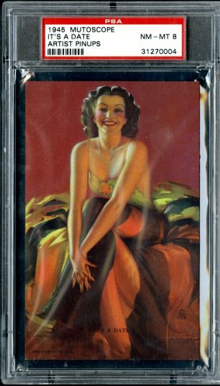 1945 Mutoscope Artist Pinups Arcade Card Psa Nm - Mt 8 " It 