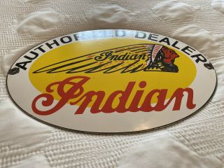 Vintage Indian Motorcycles Porcelain Sign,  Gas,  Oil,  Dealership,  Pump Plate