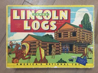 1940s Vintage Lincoln Logs Monster Set