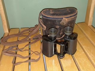 Bausch & Lomb Optical Zeiss Stereo Field Glass Binoculars 1897 Power 8