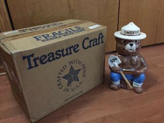 1996 50th Anniversary Smokey The Bear Cookie Jar Fire Prevention Treasure Craft