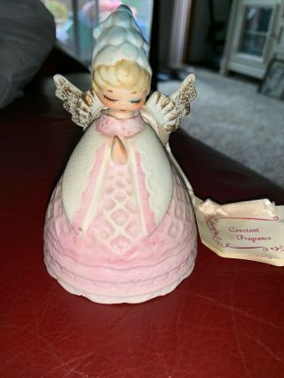 Vintage Lefton China Hand Painted Karen Carson Praying Angel Fragrance Bell
