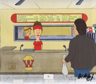 Beavis & Butthead Animation Art Production Cel Cell 1990s Burger World