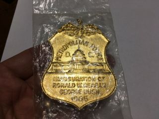 Obsolete Metropolitan Police Badge 1985 Ronald Reagan Inauguration Blackinton