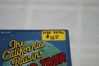 VINTAGE 1988 CALIFORNIA RAISINS WORLD TOUR STICKERS BOX WITH 48 PACKS 3